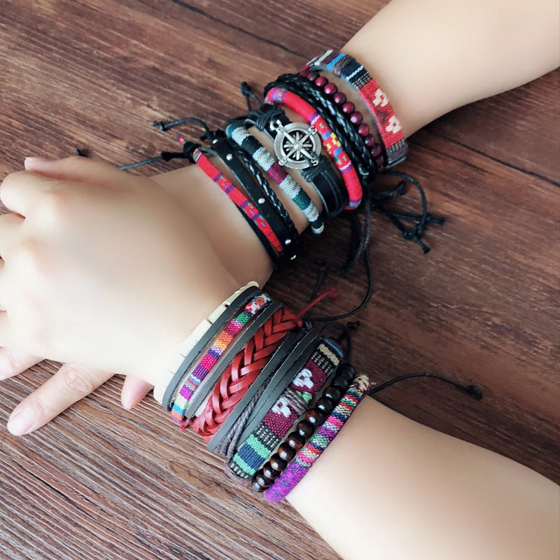 Wholesale Bohemian Vintage Woven Wax Rope DIY Bracelet