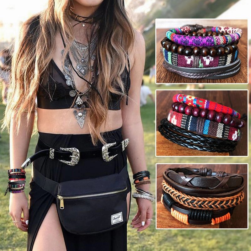 Wholesale Bohemian Vintage Woven Wax Rope DIY Bracelet