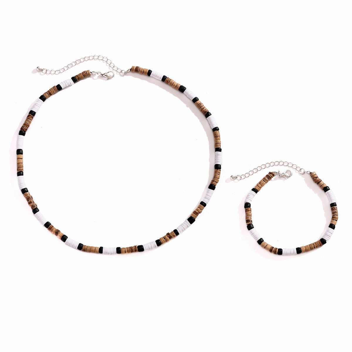 Wholesale Bohemian Wind Wood Bead Platric Necklace