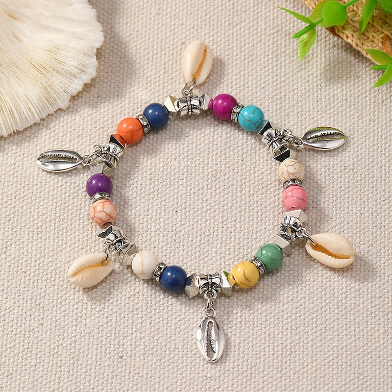 Wholesale Boho Ocean Style Colorful Shell Turquoise Bracelet