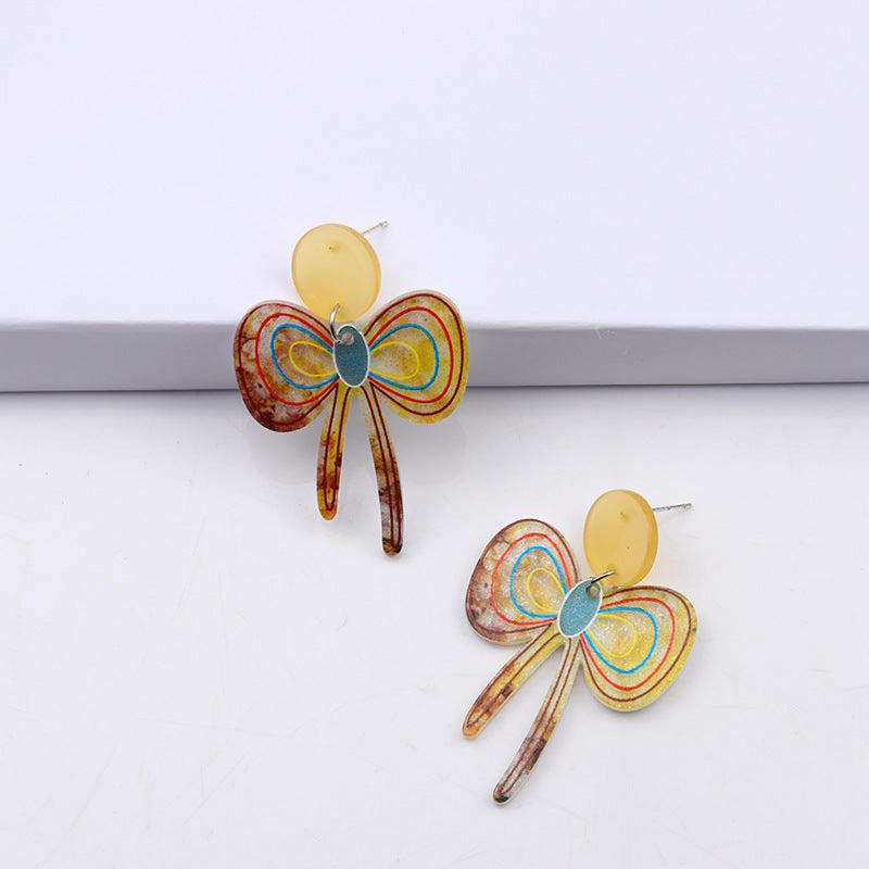 Wholesale Bow Colored Acrylic Earrings