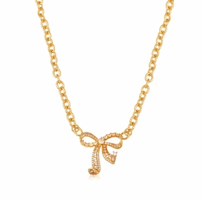 Wholesale Bow Inlaid Zirconia Fashion Necklace