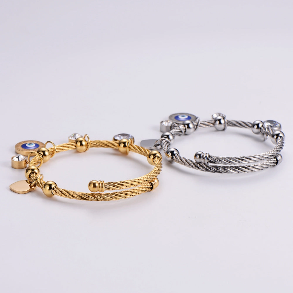 Wholesale Bracelet Stainless Steel Devil Eyes OLY-BT-AIMILUO001