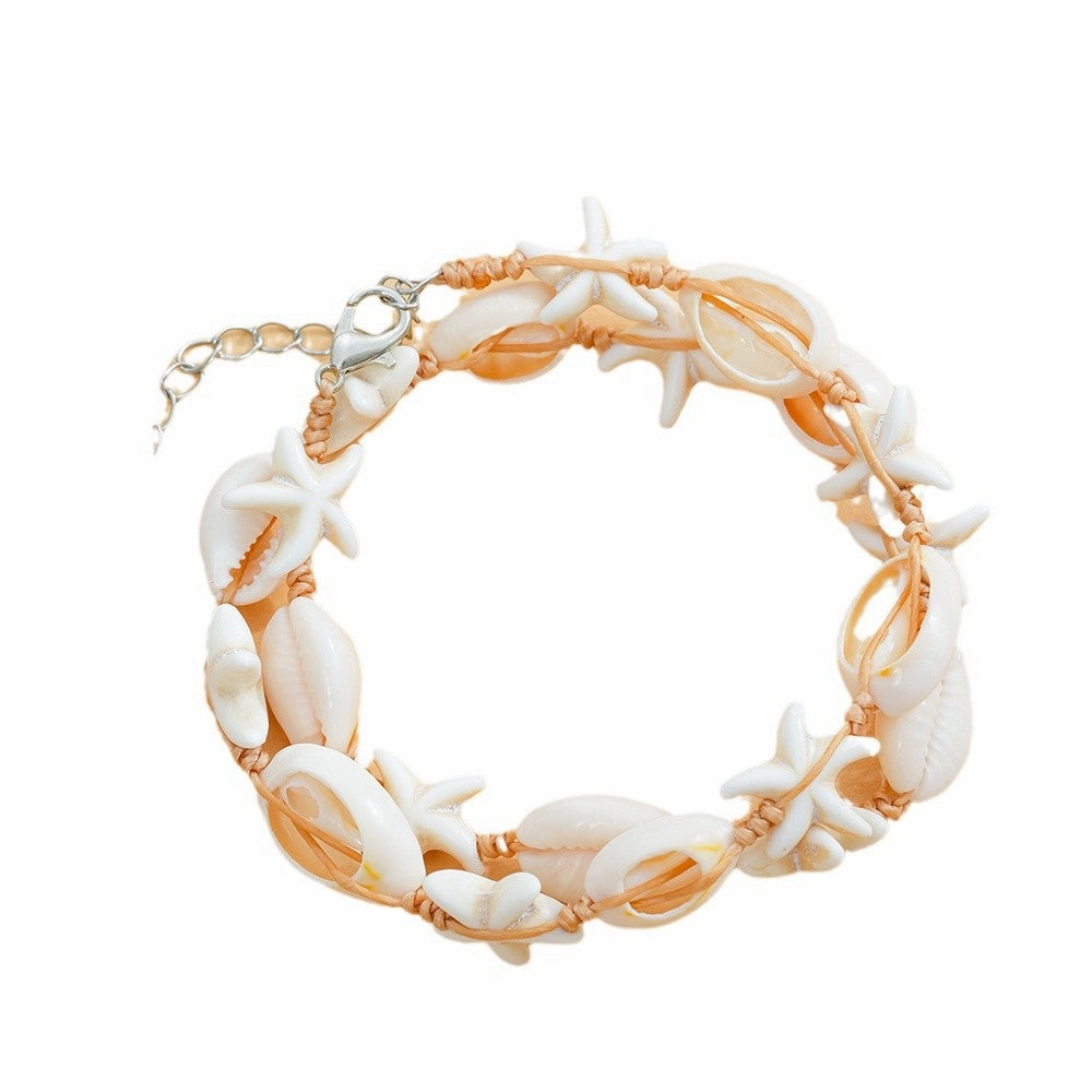 Wholesale Braided simple personality fashion beach style starfish shell necklace