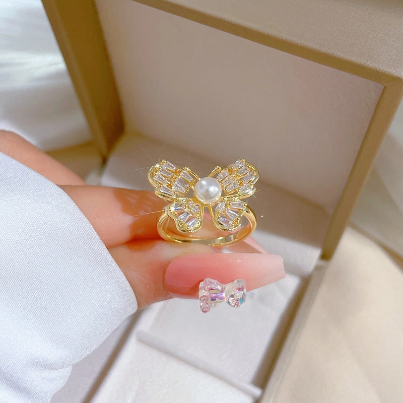 Wholesale Brass Gold Plated Butterfly Ring
