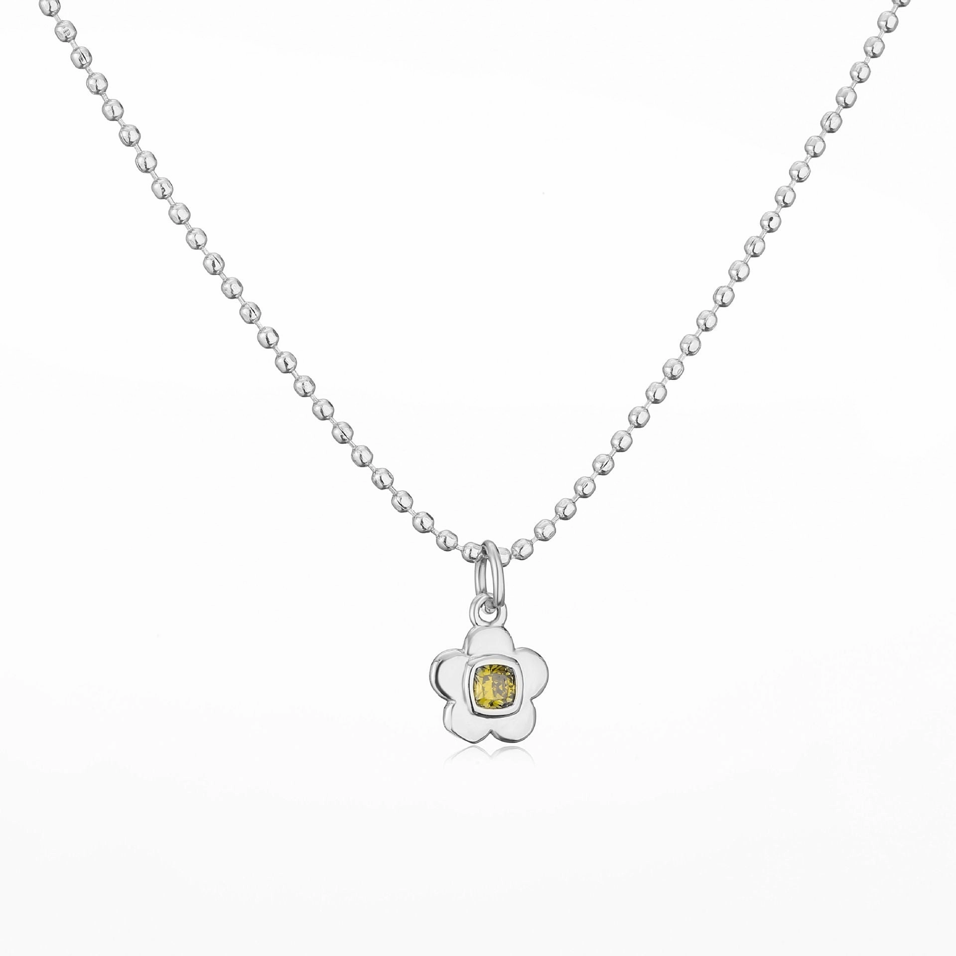 Wholesale Brass Plated 18K Gold Zircon Small Flower Creative Necklace