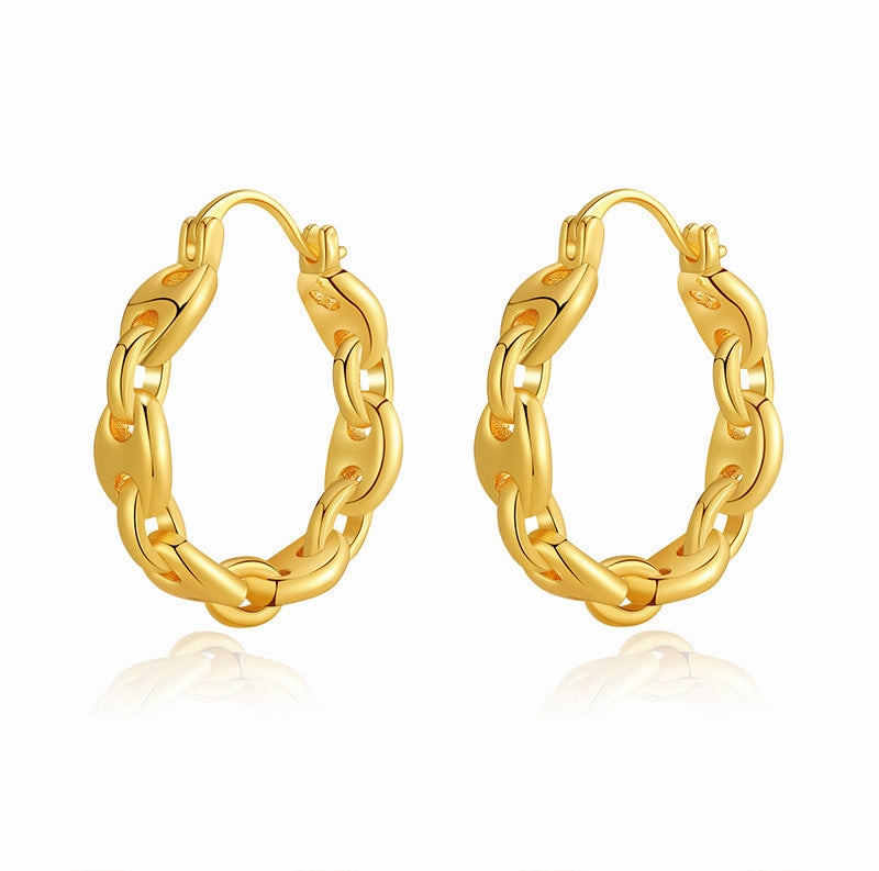 Wholesale Brass Plated 18K Real Gold Earrings