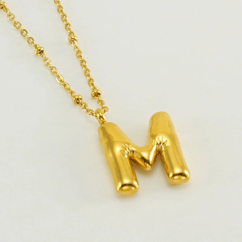 Wholesale Bubble Letter 18K Stainless Steel Necklace