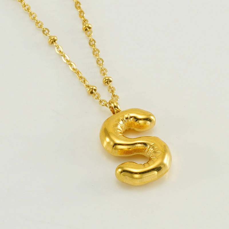 Wholesale Bubble Letter 18K Stainless Steel Necklace