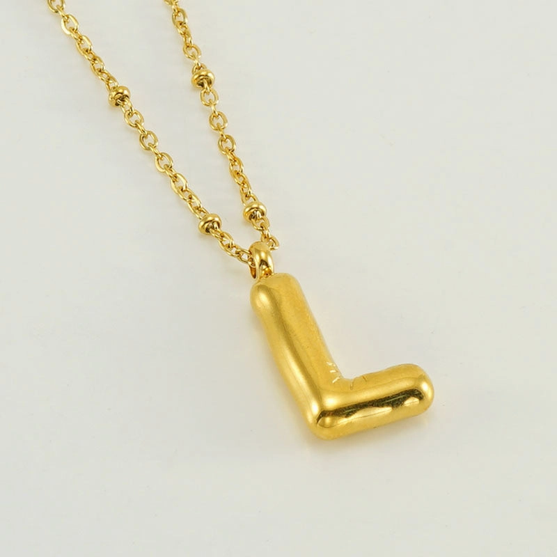 Wholesale Bubble Letter 18K Stainless Steel Necklace