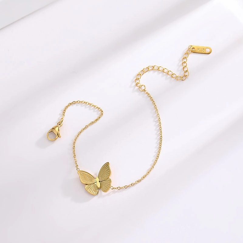 Wholesale Butterfly 18k Gold Titanium Bracelet