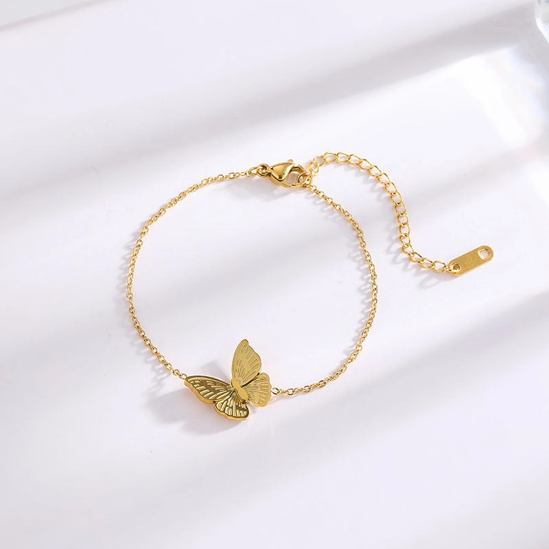 Wholesale Butterfly 18k Gold Titanium Bracelet