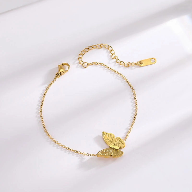 Wholesale Butterfly 18k Gold Titanium Bracelet