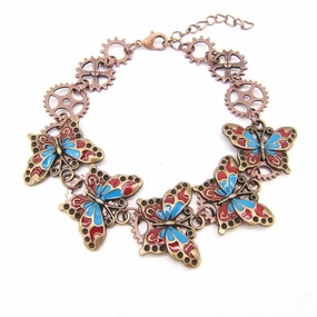 Wholesale Butterfly Alloy Gear Bracelet Set