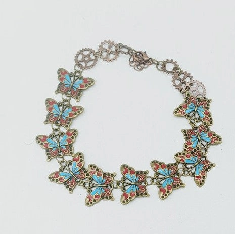 Wholesale Butterfly Alloy Gear Bracelet Set
