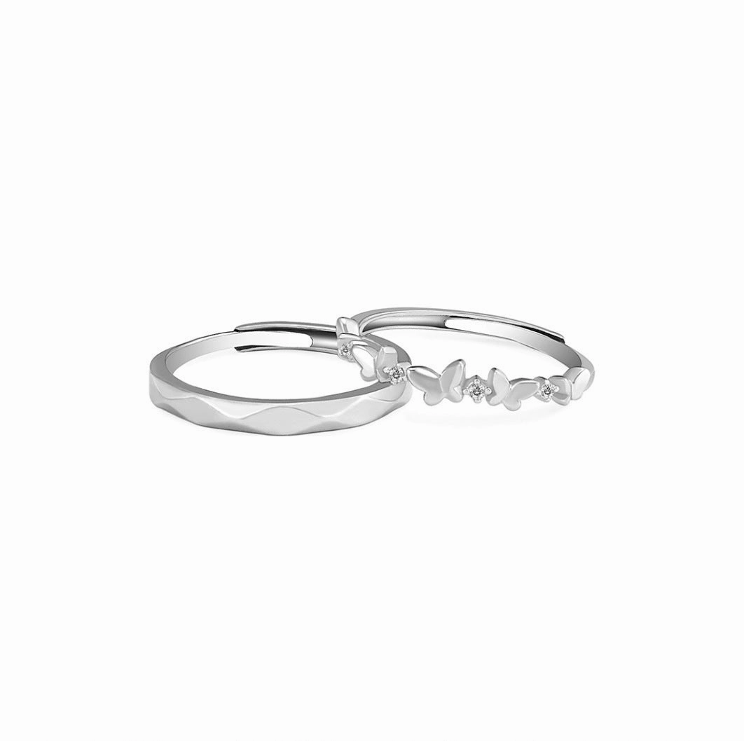 Wholesale butterfly couple ring sweet cute exquisite all-Match ring
