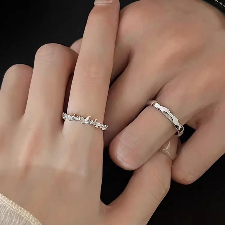 Wholesale butterfly couple ring sweet cute exquisite all-Match ring