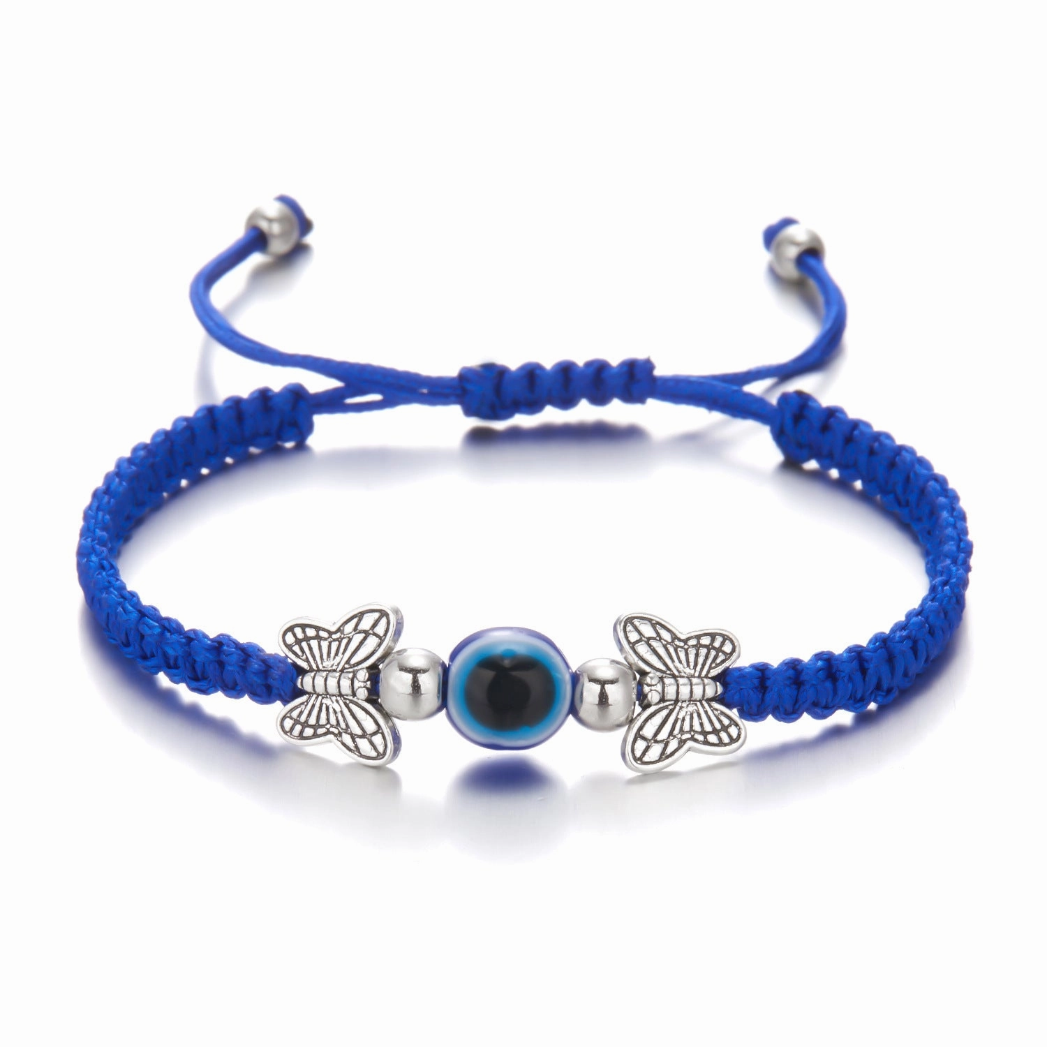 Wholesale Butterfly Devil Eyes Braided Adjustable Bracelet