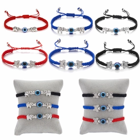 Wholesale Butterfly Devil Eyes Braided Adjustable Bracelet