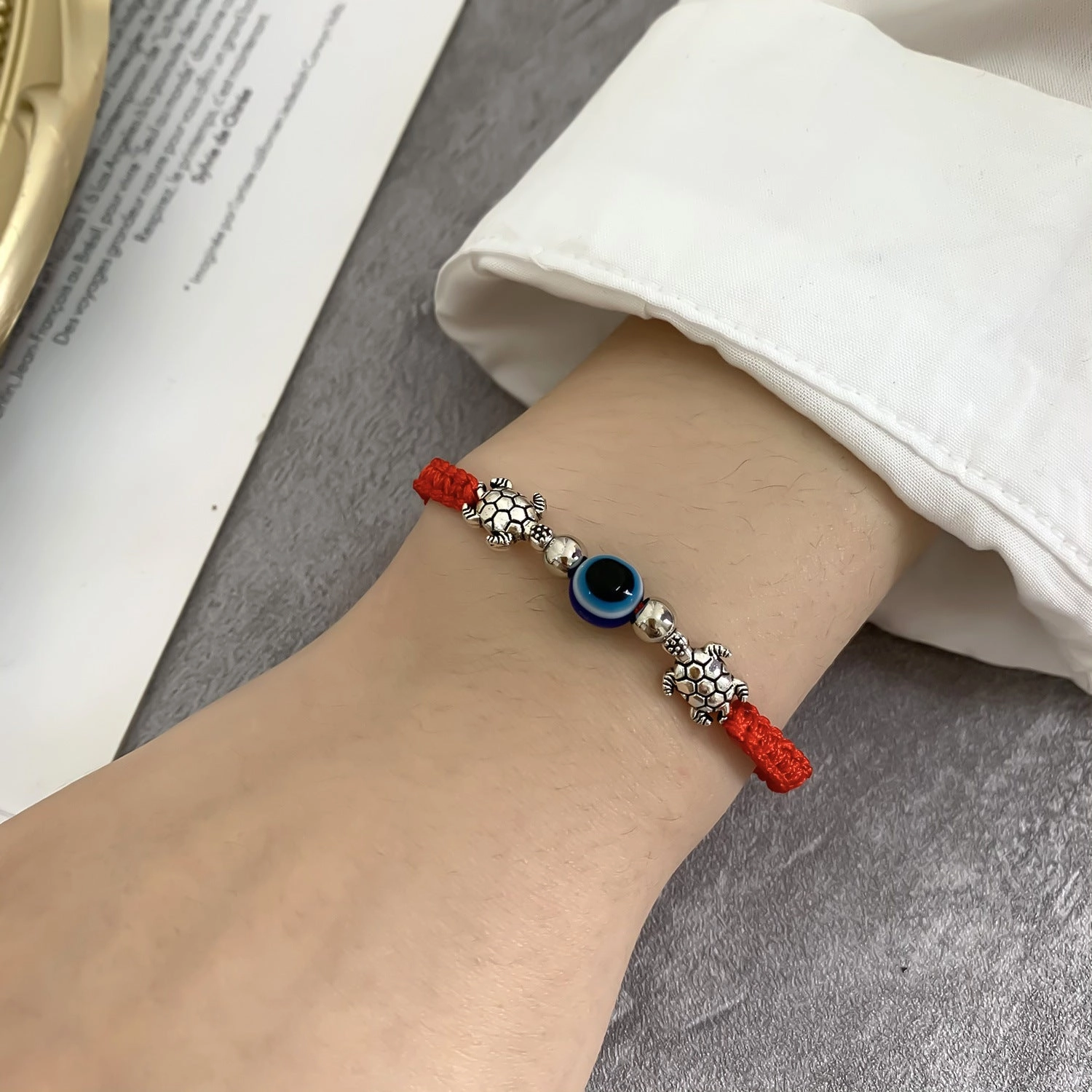 Wholesale Butterfly Devil Eyes Braided Adjustable Bracelet