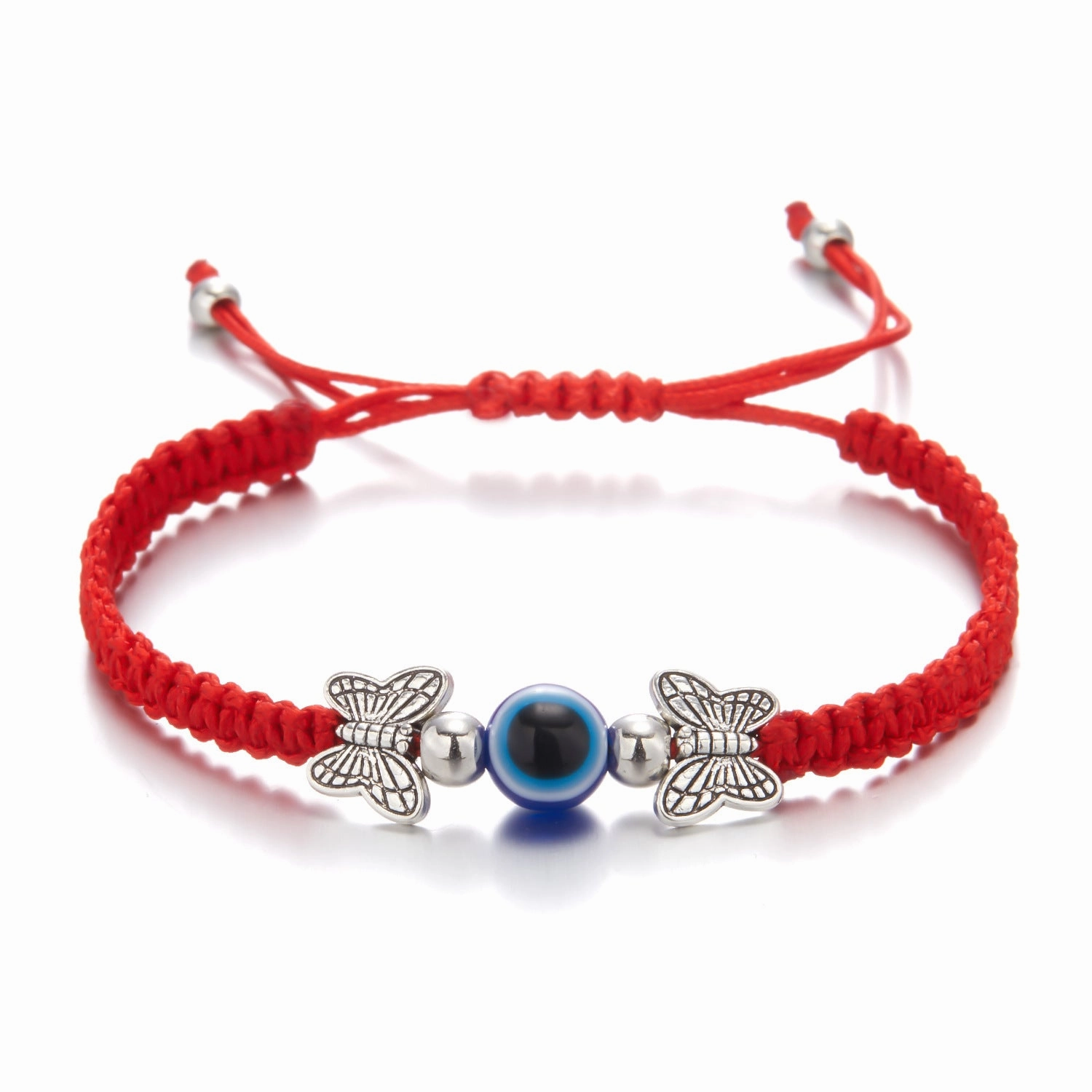Wholesale Butterfly Devil Eyes Braided Adjustable Bracelet