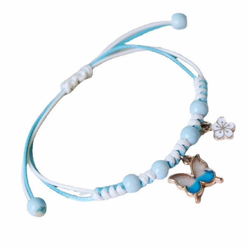 Wholesale Butterfly Flower Hand Woven Adjustable Bracelet