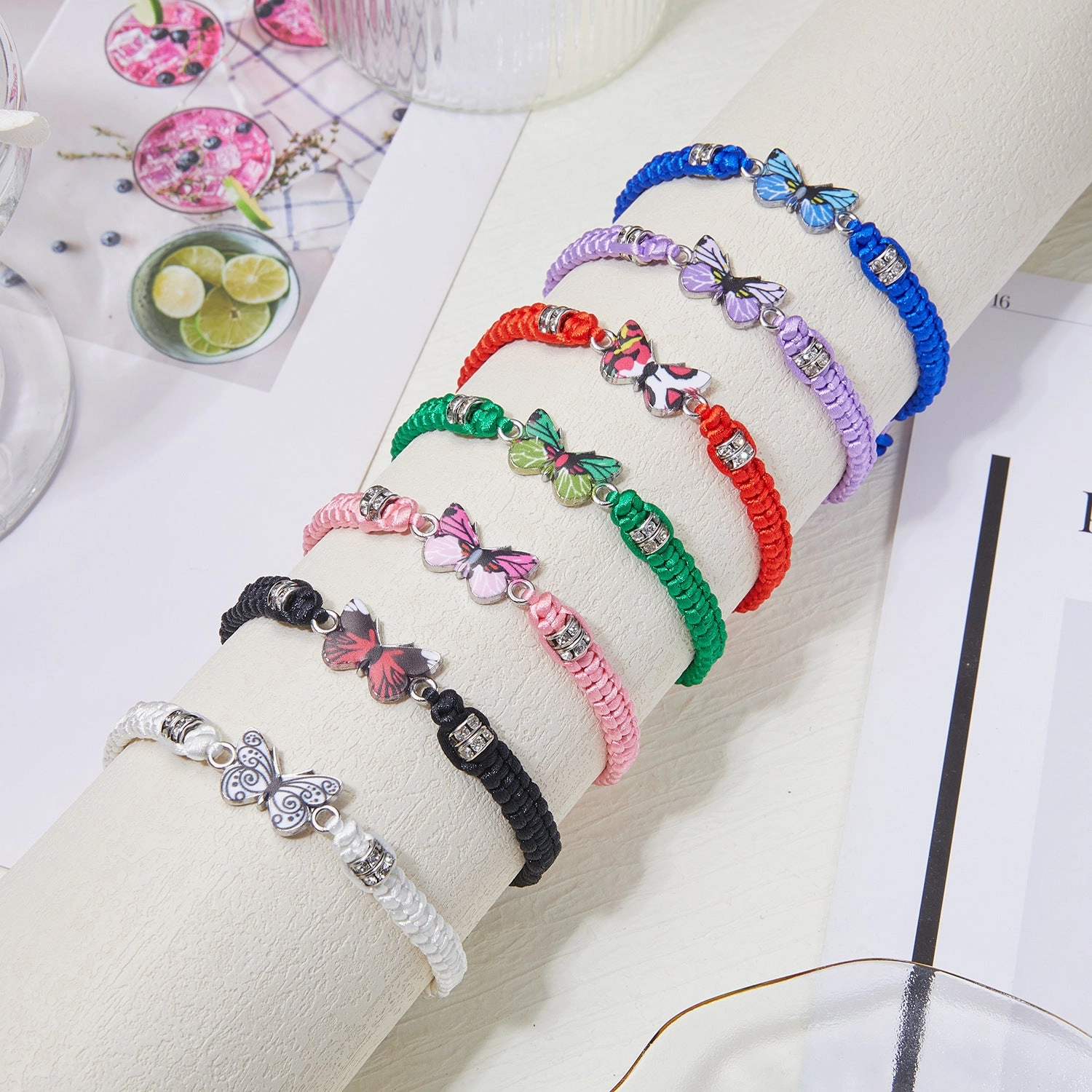 Wholesale Butterfly Flower Hand Woven Adjustable Bracelet