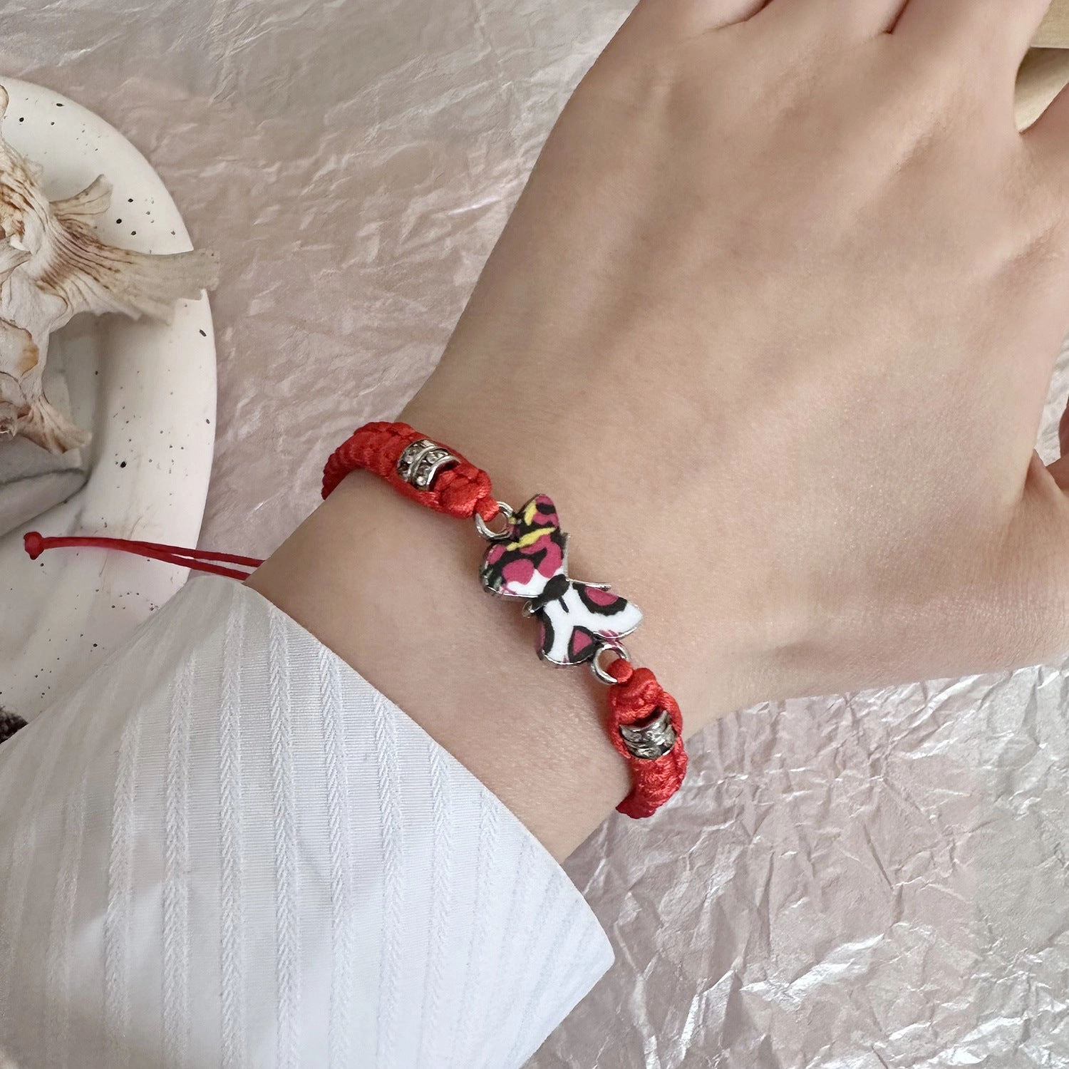 Wholesale Butterfly Flower Hand Woven Adjustable Bracelet