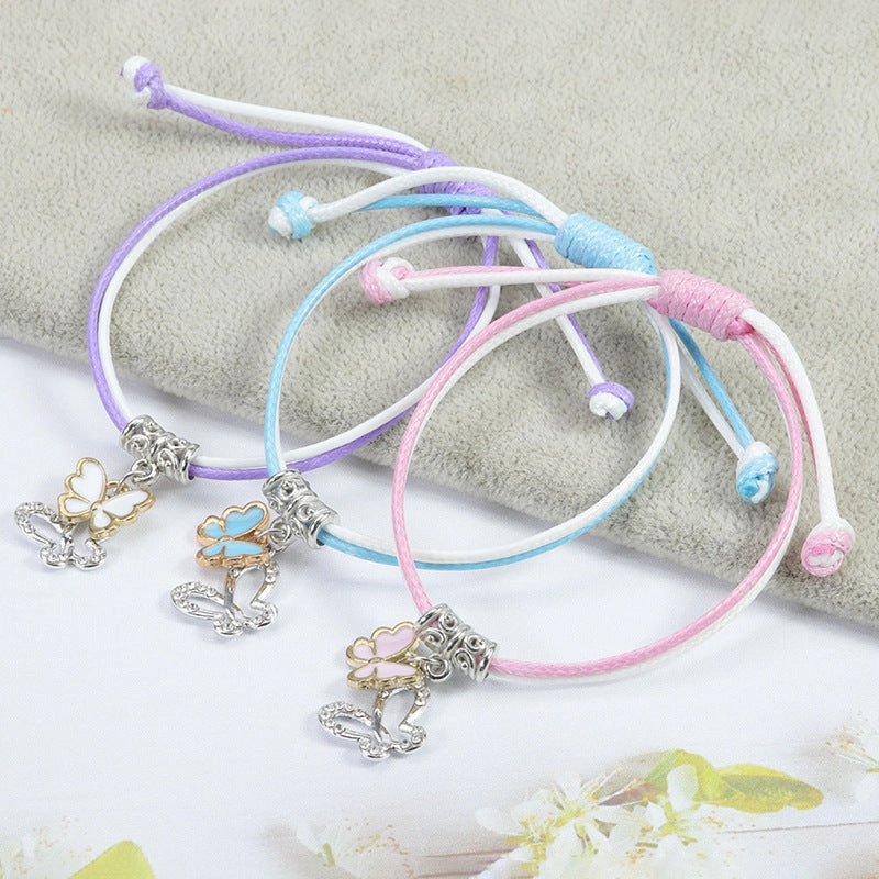 Wholesale Butterfly Flower Pentagram Friendship Braided Bracelet
