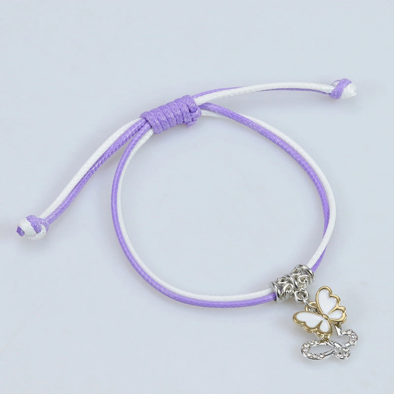 Wholesale Butterfly Flower Pentagram Friendship Braided Bracelet