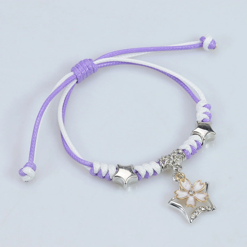 Wholesale Butterfly Flower Pentagram Friendship Braided Bracelet