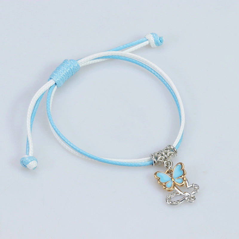 Wholesale Butterfly Flower Pentagram Friendship Braided Bracelet