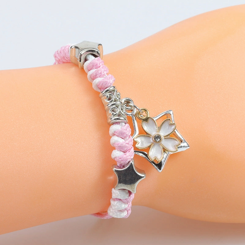 Wholesale Butterfly Flower Pentagram Friendship Braided Bracelet