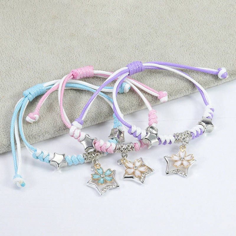 Wholesale Butterfly Flower Pentagram Friendship Braided Bracelet