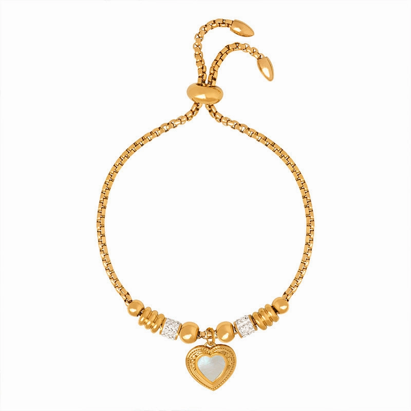 Wholesale Butterfly Heart Round Titanium Steel Bracelet