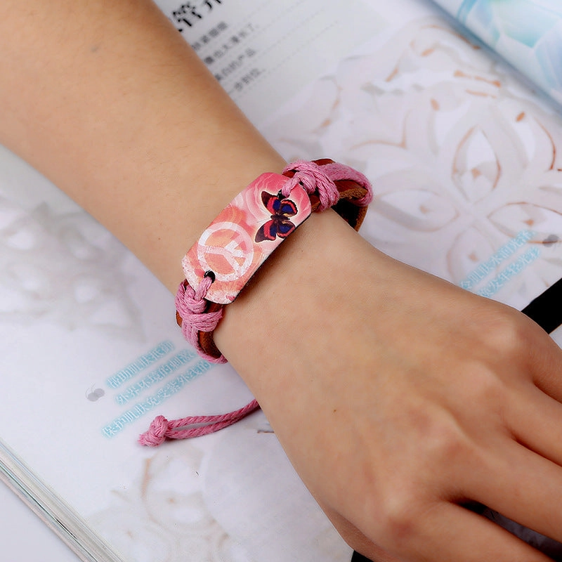 Wholesale Butterfly Leather Bracelet