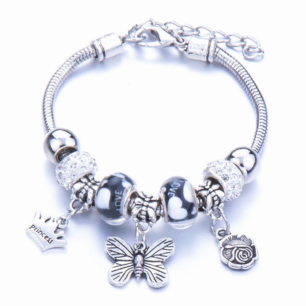 Wholesale Butterfly Pendant Multicolor Beaded DIY Bracelet