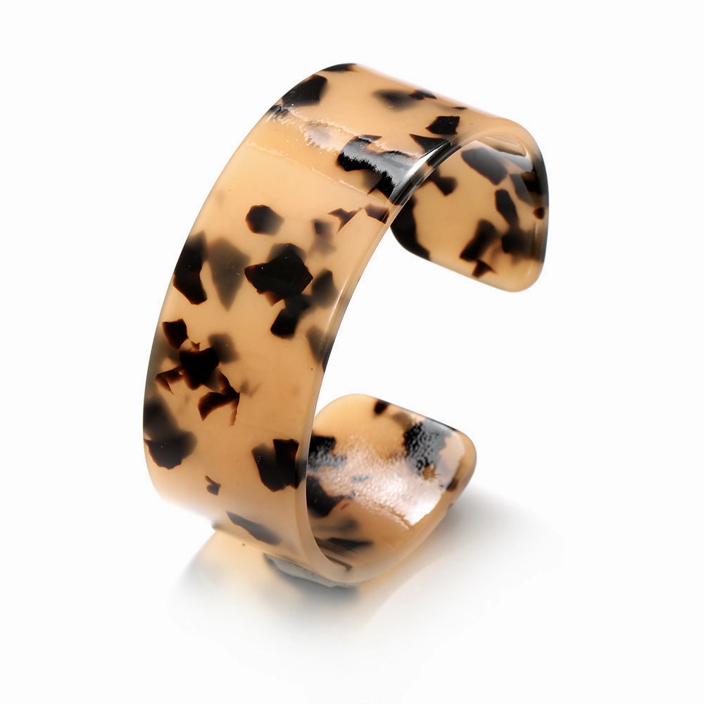 Wholesale C Shape Acrylic Jewelry Set Leopard Print 4 Pieces Bracelet