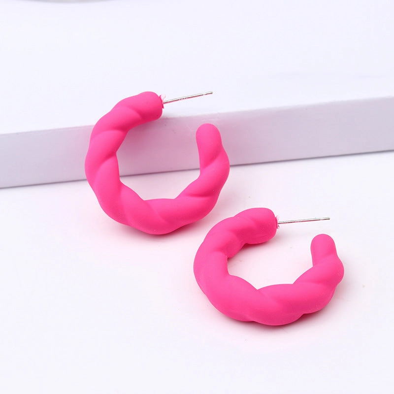 Wholesale Candy Color Twist Wreath Spray Painted Acrylic Earrings