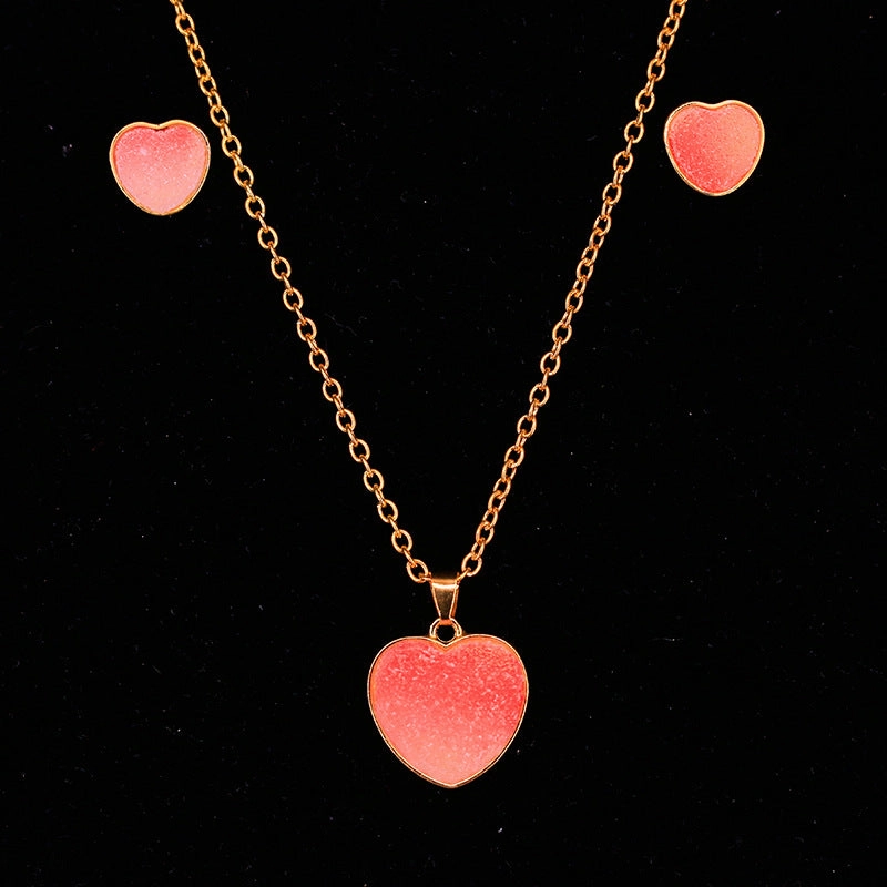 Wholesale Candy Ombre Alloy Earrings Jewelry Set