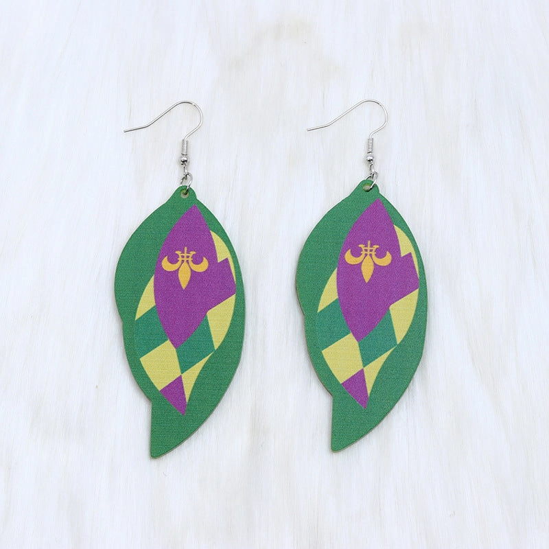 Wholesale Carnival Vintage Crown Mask  Mardi Gras Earrings