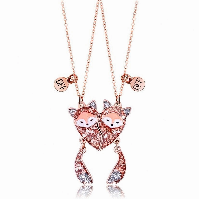 Wholesale Cartoon Cat Fox Avocado Love Stitching Magnetic Necklace