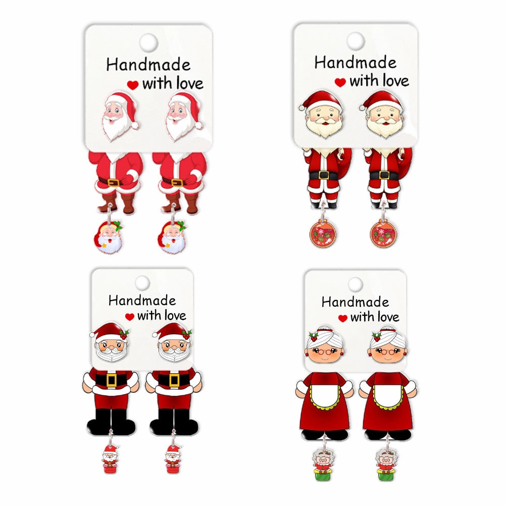 Wholesale Cartoon Christmas Santa Resin Earrings