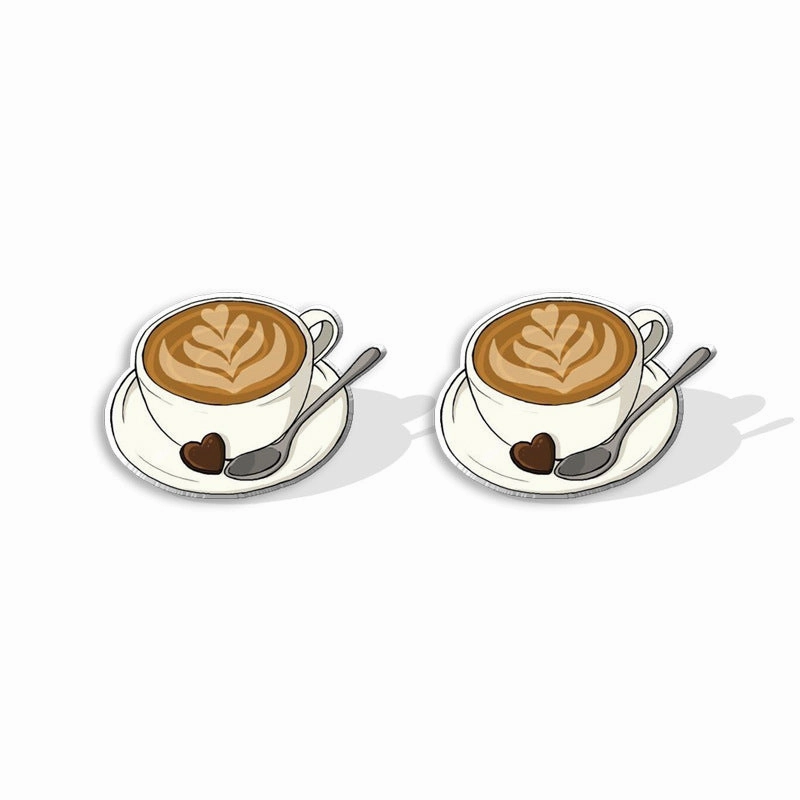 Wholesale Cartoon Coffee Machines, Cute Coffee Cups, Resin Earrings