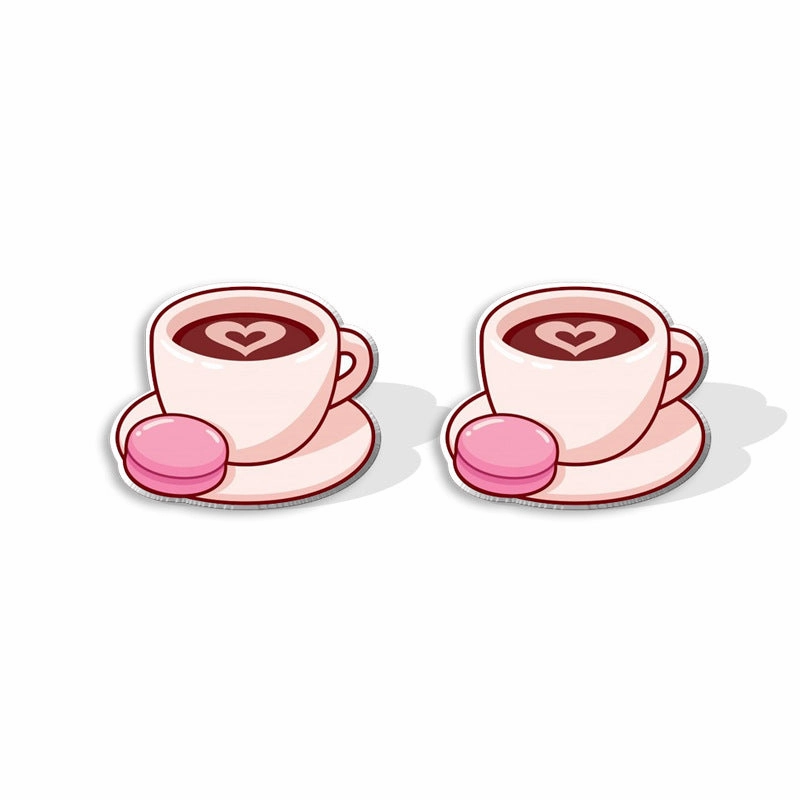 Wholesale Cartoon Coffee Machines, Cute Coffee Cups, Resin Earrings