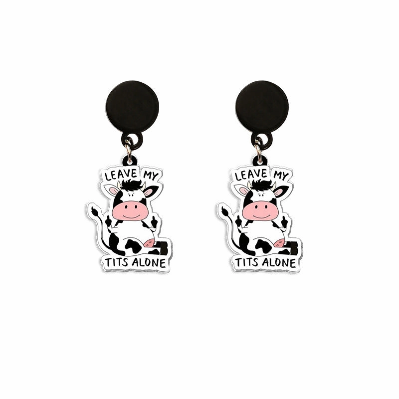 Wholesale Cartoon Cow Acrylic Earrings