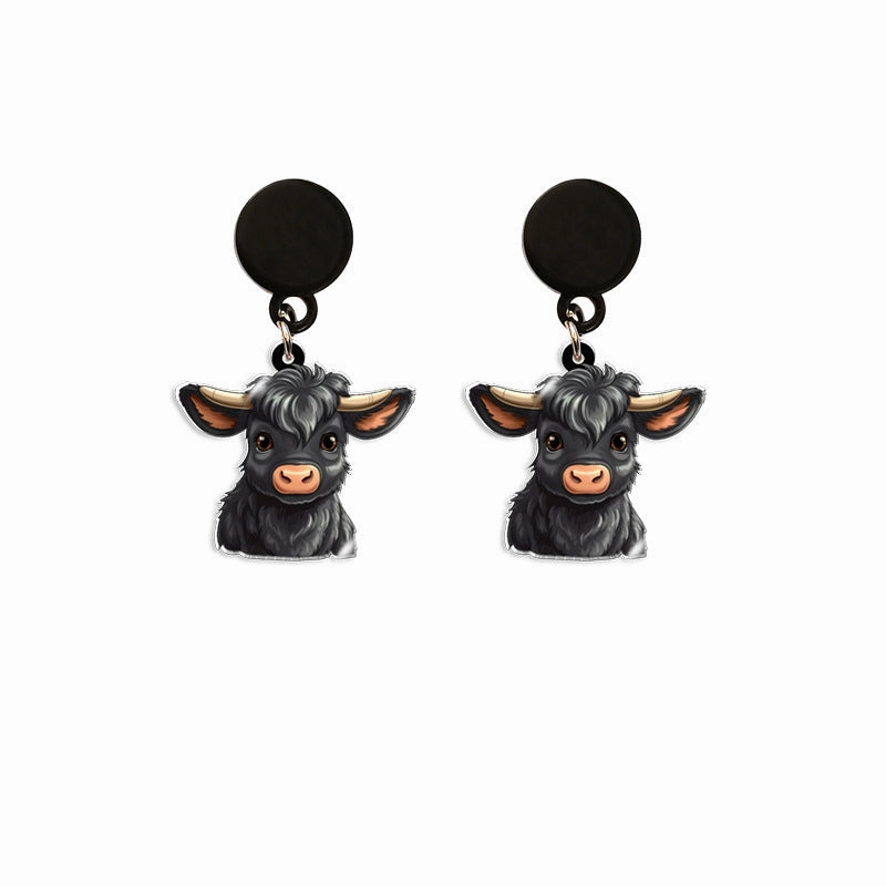 Wholesale Cartoon Cow Acrylic Earrings
