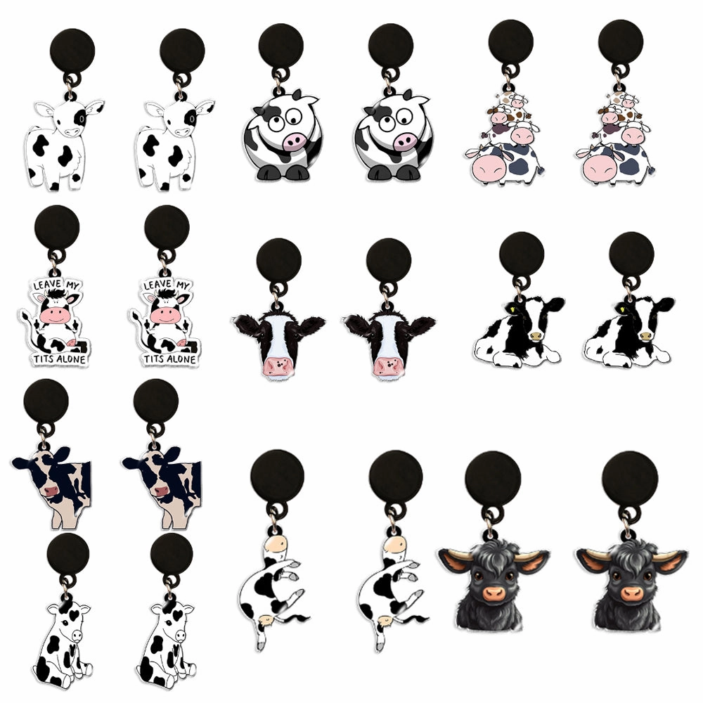 Wholesale Cartoon Cow Acrylic Earrings