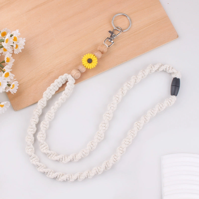 Wholesale Cartoon Little Daisy Handmade Woven Keychain