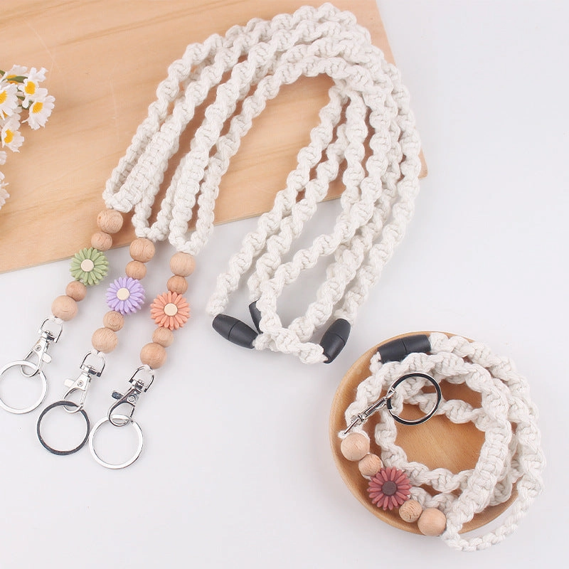 Wholesale Cartoon Little Daisy Handmade Woven Keychain